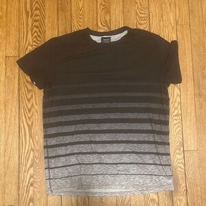 American Eagle Outfitters Black and Gray Striped Tee